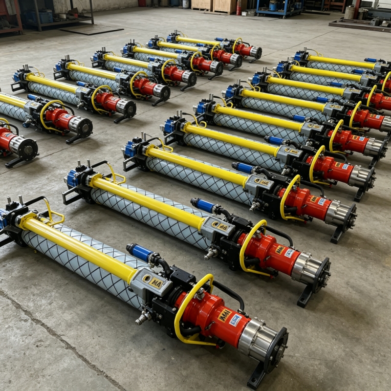 MQT Series pneumatic roof bolter with split main shaft and split motor gear design for smoother operation and simplified maintenance - Yunyi Cang