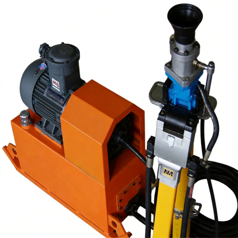 MYT Series hydraulic roof bolter with one-pump dual unit configuration showing pump station and twin drilling units - Yunyi Cang