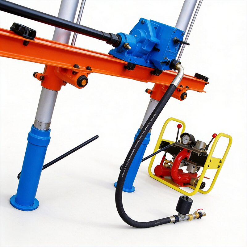 ZQJC Series double-column pneumatic drill with pneumatic motor drive and rack feed system for stepless thrust regulation - Yunyi Cang