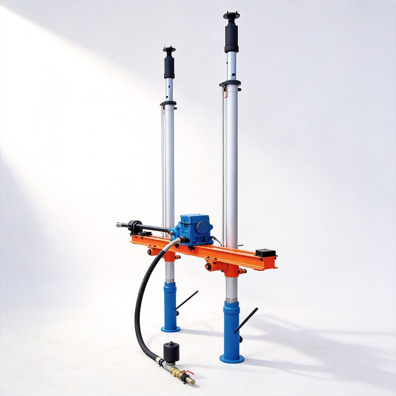 ZQJC Series Double-Column Drill - Underground Application View ZQJC Series double-column pneumatic drill performing geological coal seam detection in power-free underground mine roadway - Yunyi Cang