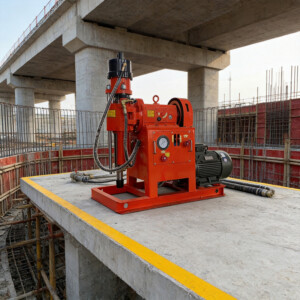 Compact integrated drilling and grouting machine with double-liquid grouting system for foundation reinforcement